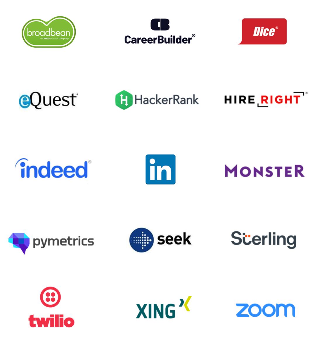 A list of companies commonly used in sourcing and in the recruiting process that Avature can integrate with.